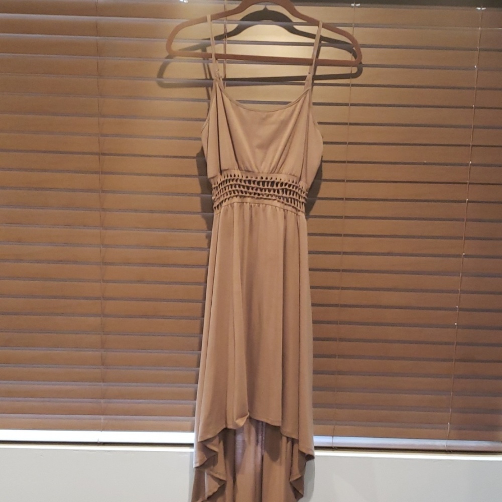 High-low dress.
